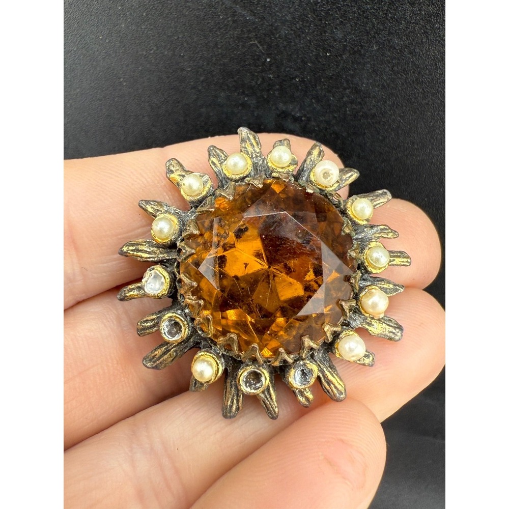 Vintage‎ Rhinestone Clip On Earrings READ - Picture 3 of 6